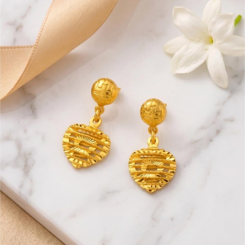 Bafleh Jewellery 22K Gold Earrings  Crafted for Pure Elegance