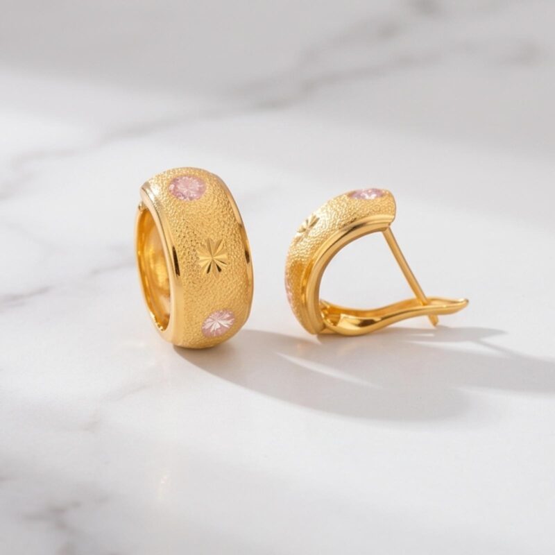 Add a touch of timeless charm to your look with premium 22K gold earrings by Bafleh Jewellery
