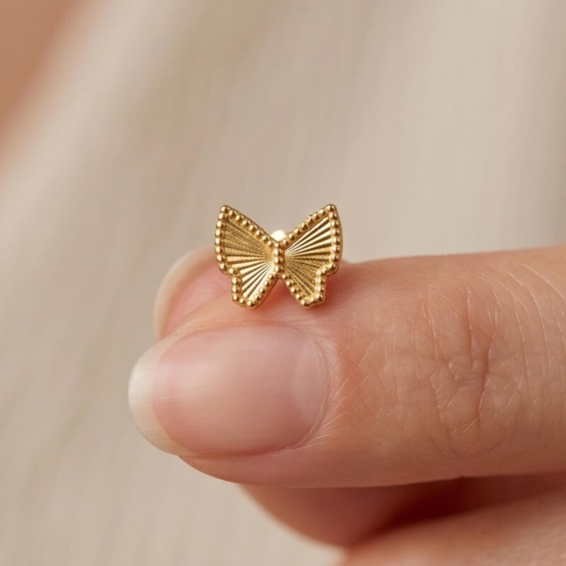 Alternative view of Celebrate tradition with a contemporary twist through 22K gold earrings by Bafleh Jewellery
