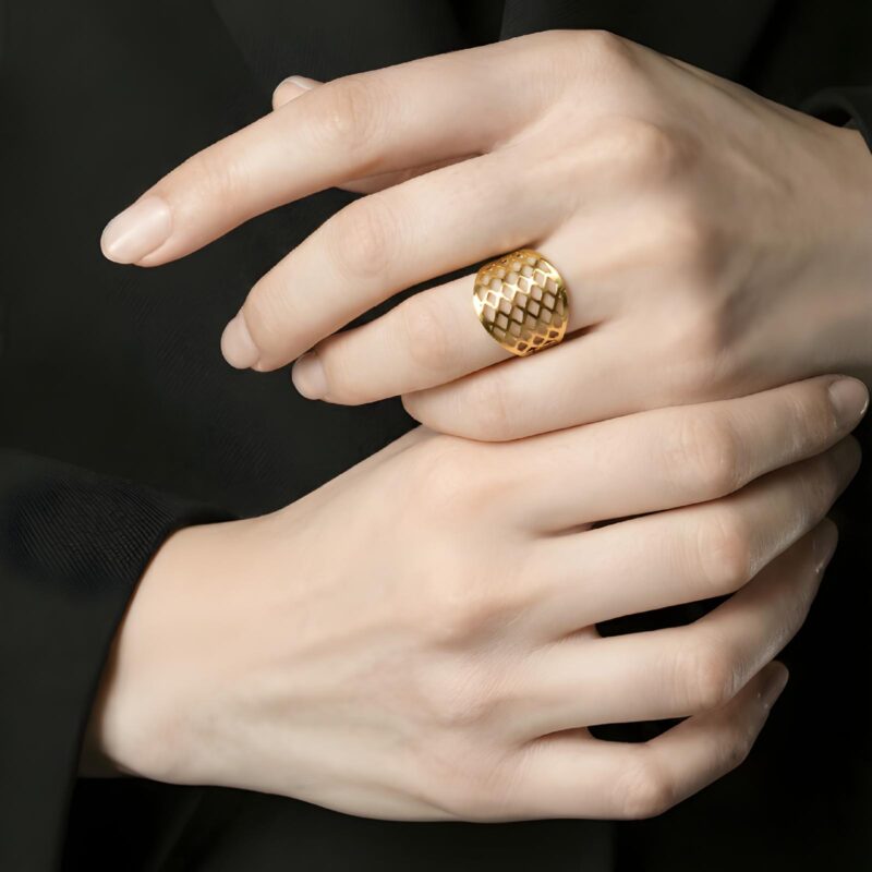 Alternative view of Stunning 18K Lightweight Gold Rings Crafted for Timeless Luxury