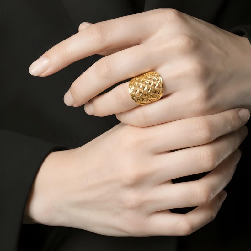 Alternative view of A Perfect Blend of Trendy Style and Classic Gold 18K Lightweight Gold Rings Available Only at Bafleh Jewellery