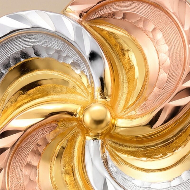 Alternative view of Premium 3 Tone 22KT Spiral Floral Gold Ring by Bafleh Jewellery Crafted for Everyday Grace and Special Moments