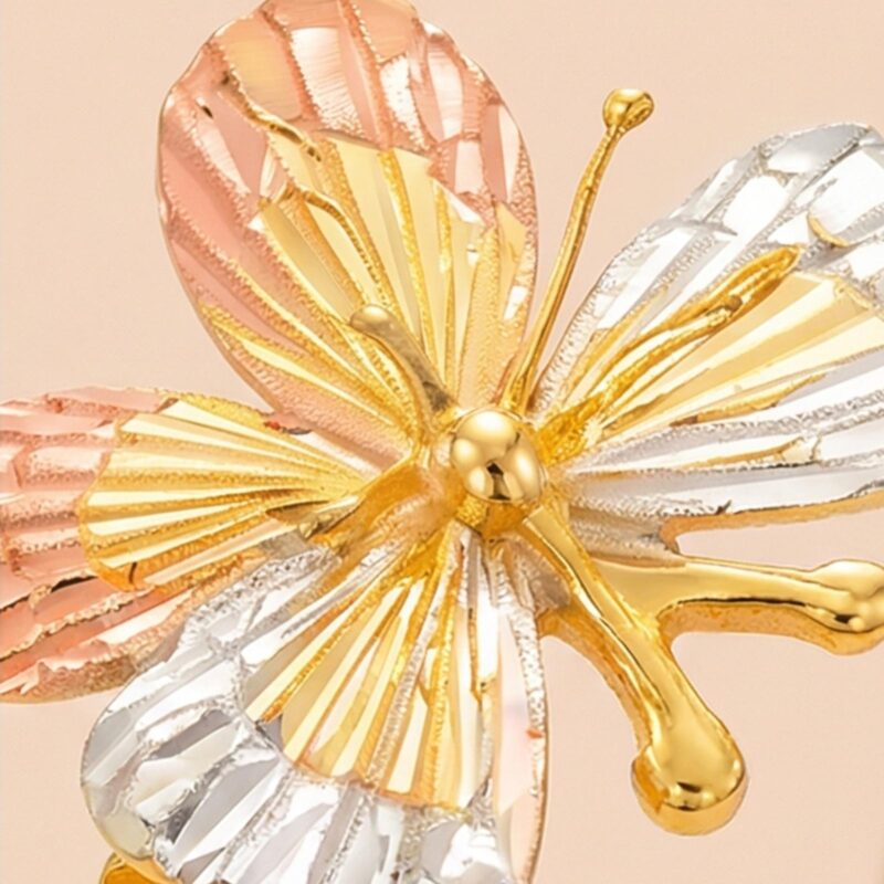 Alternative view of Luxurious 22KT Three Tone Butterfly Gold Ring by Bafleh Jewellery A Symbol of Timeless Style