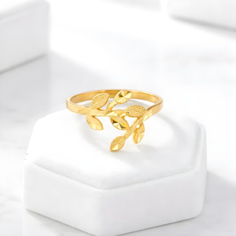 Stunning 22KT Leaf Design Gold Ring by Bafleh Jewellery A Symbol of Purity  Beauty & Lasting Value
