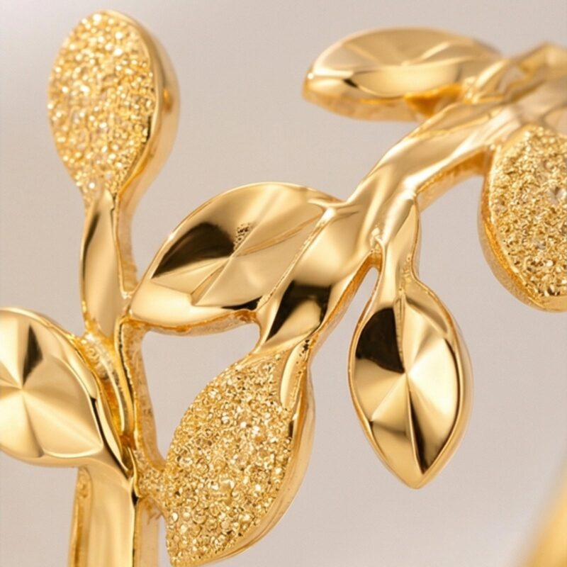 Alternative view of Stunning 22KT Leaf Design Gold Ring by Bafleh Jewellery A Symbol of Purity  Beauty & Lasting Value
