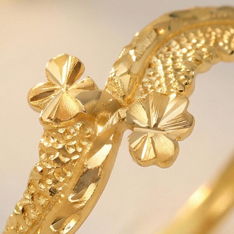 Alternative view of Floral Grace in Gold  Signature 22KT Light weight Gold Ring of Sophistication