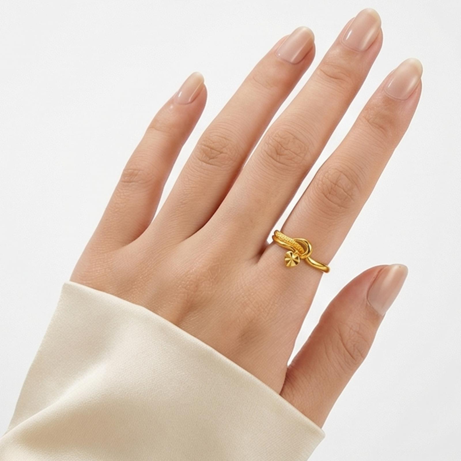 Subtle Luxury Beautifully Crafted 22KT Lightweight Gold Ring by Bafleh Jewellery - Image 3