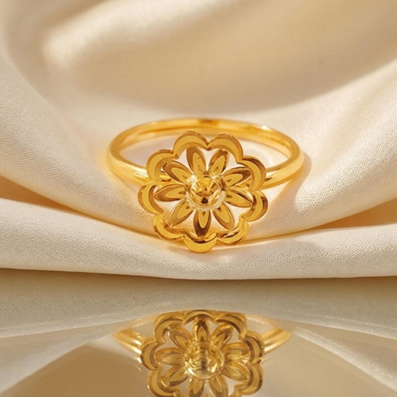 Lightweight Gold Timeless Luxury  22KT Gold Ring Collection by Bafleh Jewellery