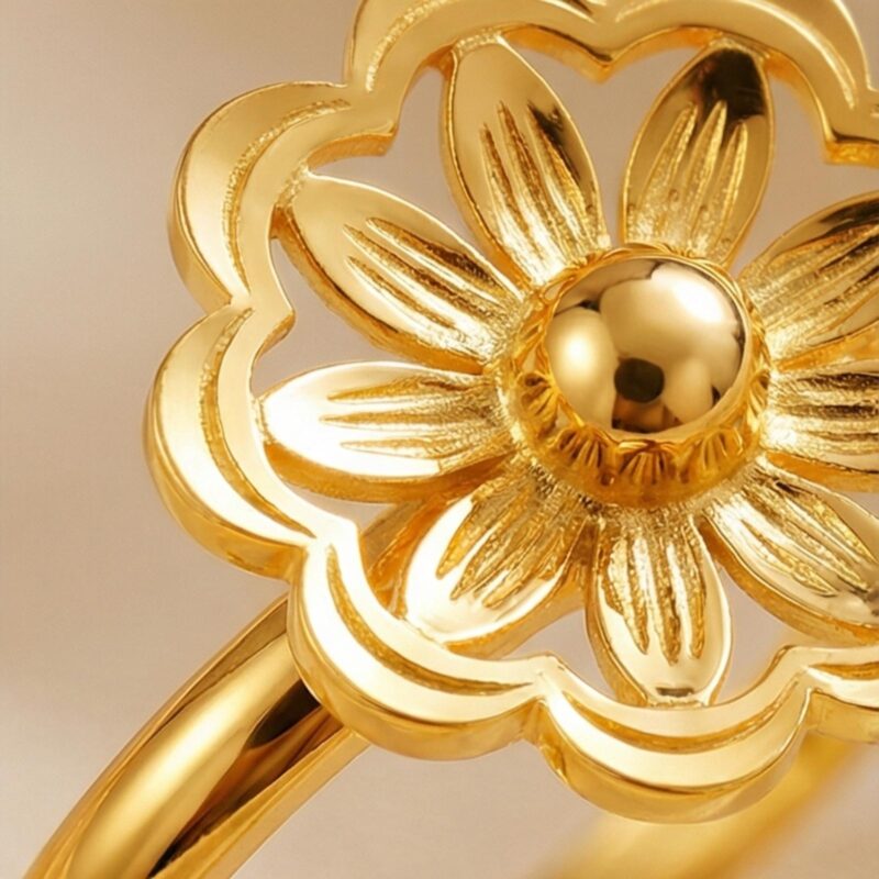 Alternative view of Lightweight Gold Timeless Luxury  22KT Gold Ring Collection by Bafleh Jewellery