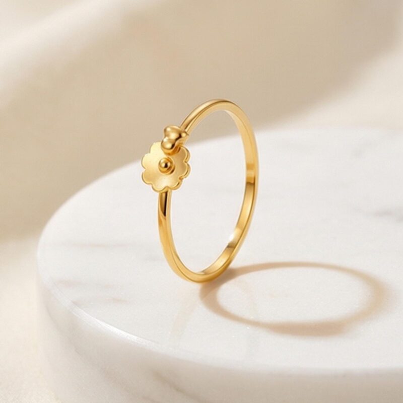 Refined Radiance  Sophisticated 22KT Light weight Gold Ring Design by Bafleh Jewellery