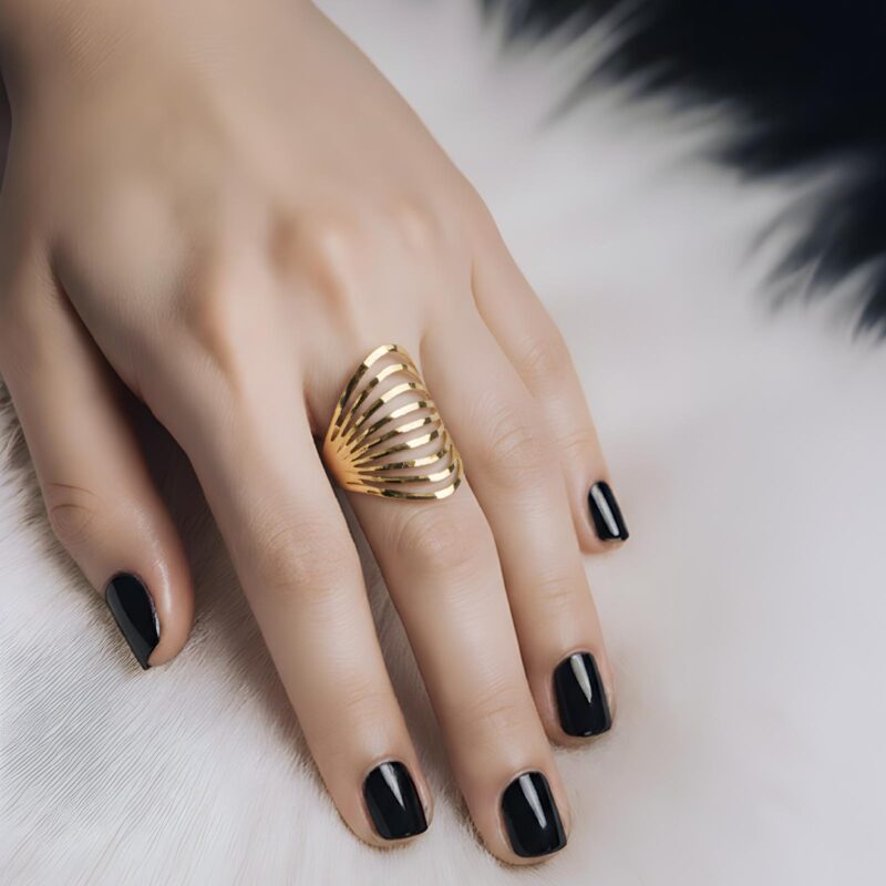 Alternative view of Delicate  Stylish  and Comfortable 18K Lightweight Rings Only at Bafleh Jewellery