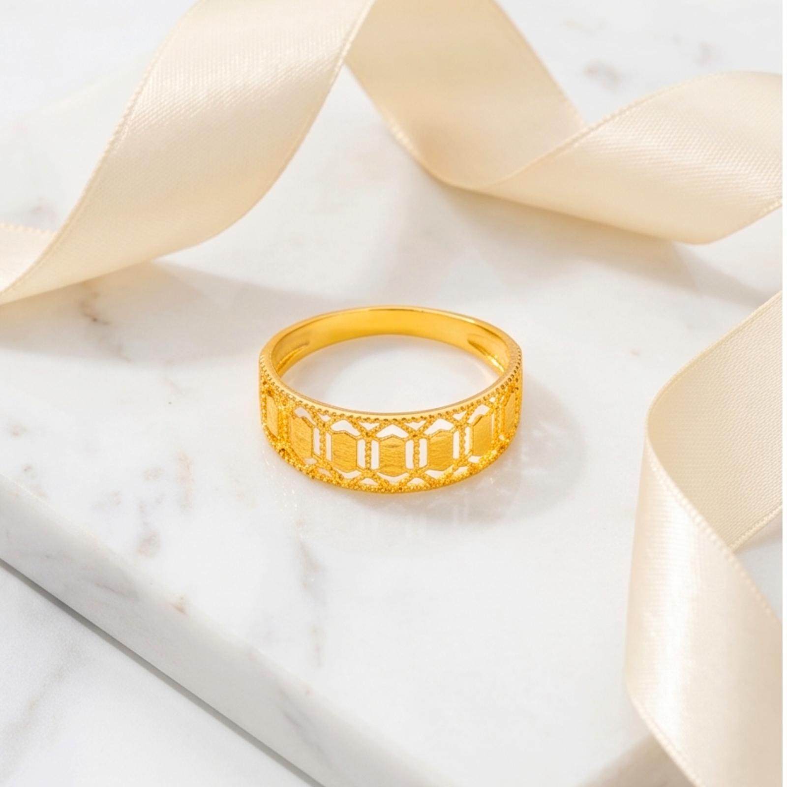 Classic & Contemporary Luxury 21K Gold Rings Light weight Collection by Bafleh Jewellery