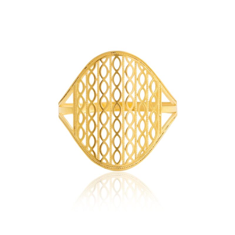 Alternative view of Contemporary 18K Light weight Gold Rings Crafted for Timeless Style