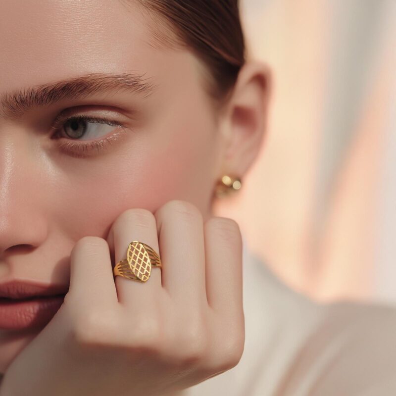Alternative view of A Signature Expression of Effortless Luxury 18K Lightweight Gold Rings