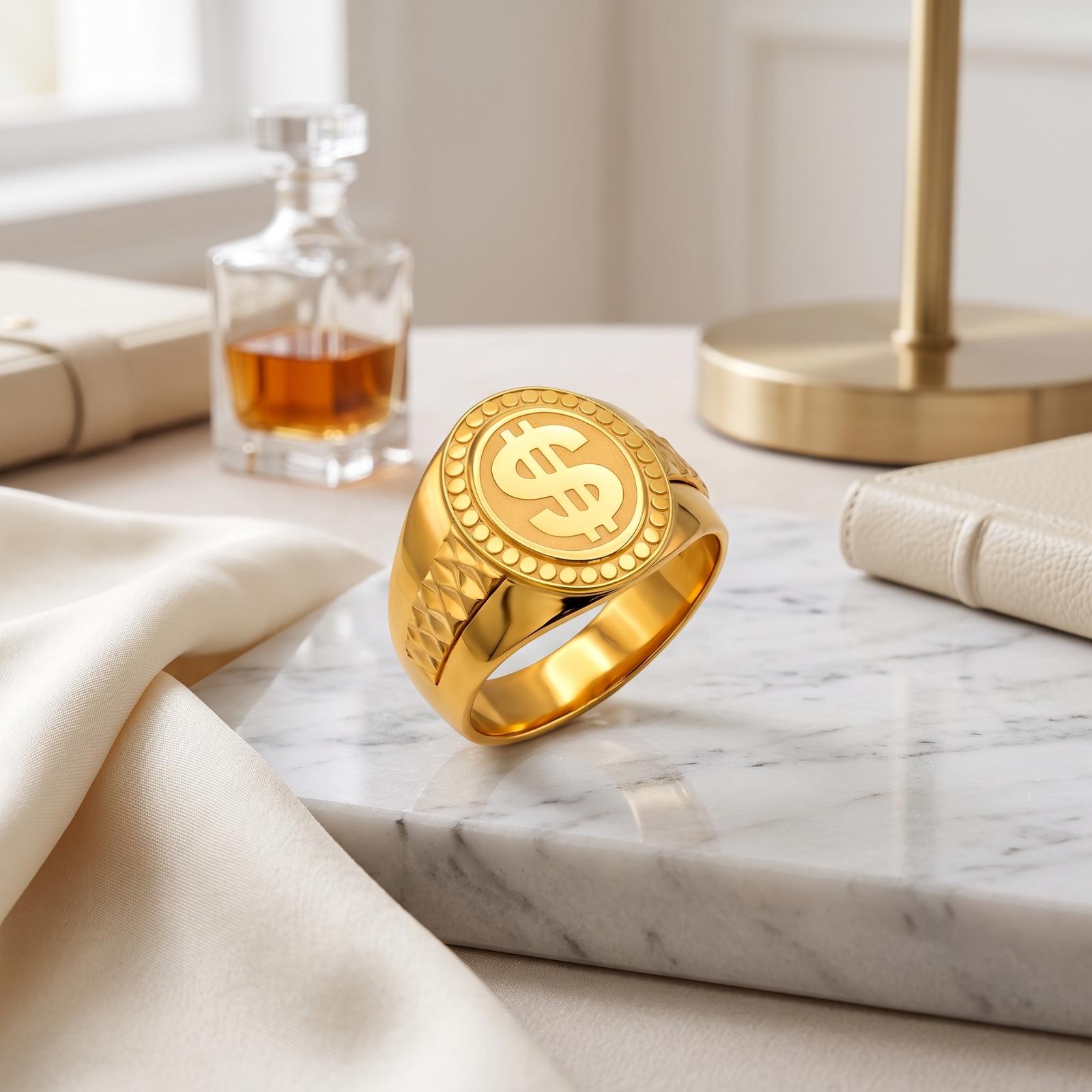 Elegant 21K Gold Ring for Men Exclusive Collection by Bafleh Jewellery - Image 4