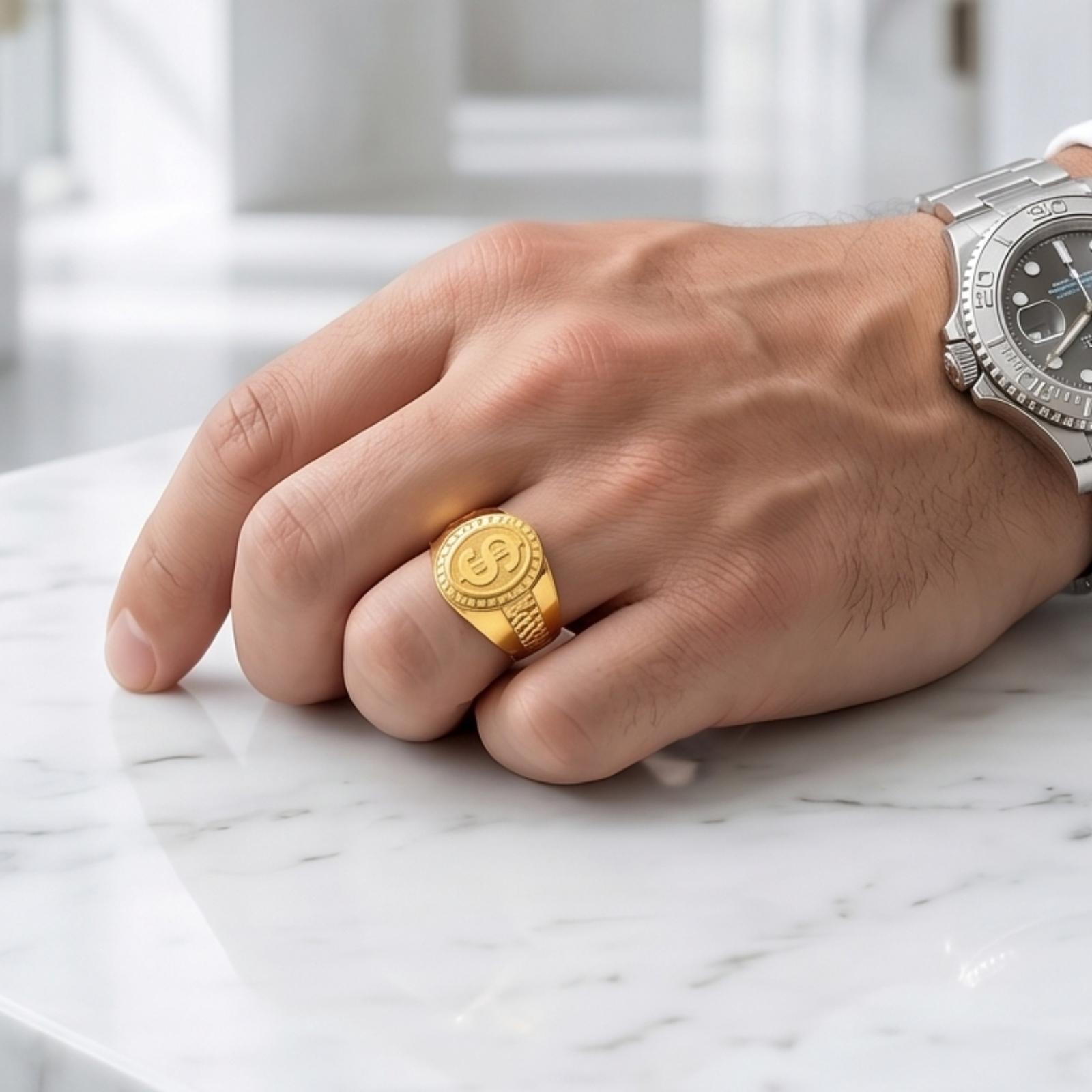 Elegant 21K Gold Ring for Men Exclusive Collection by Bafleh Jewellery - Image 3