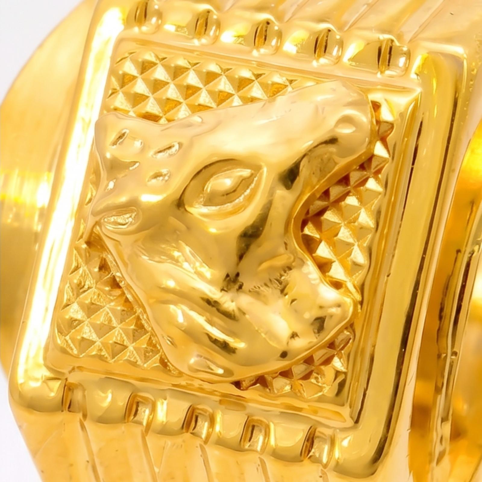 Bafleh Jewellery Exclusive 21K Gold Men Ring A Symbol of Style & Prestige - Image 2