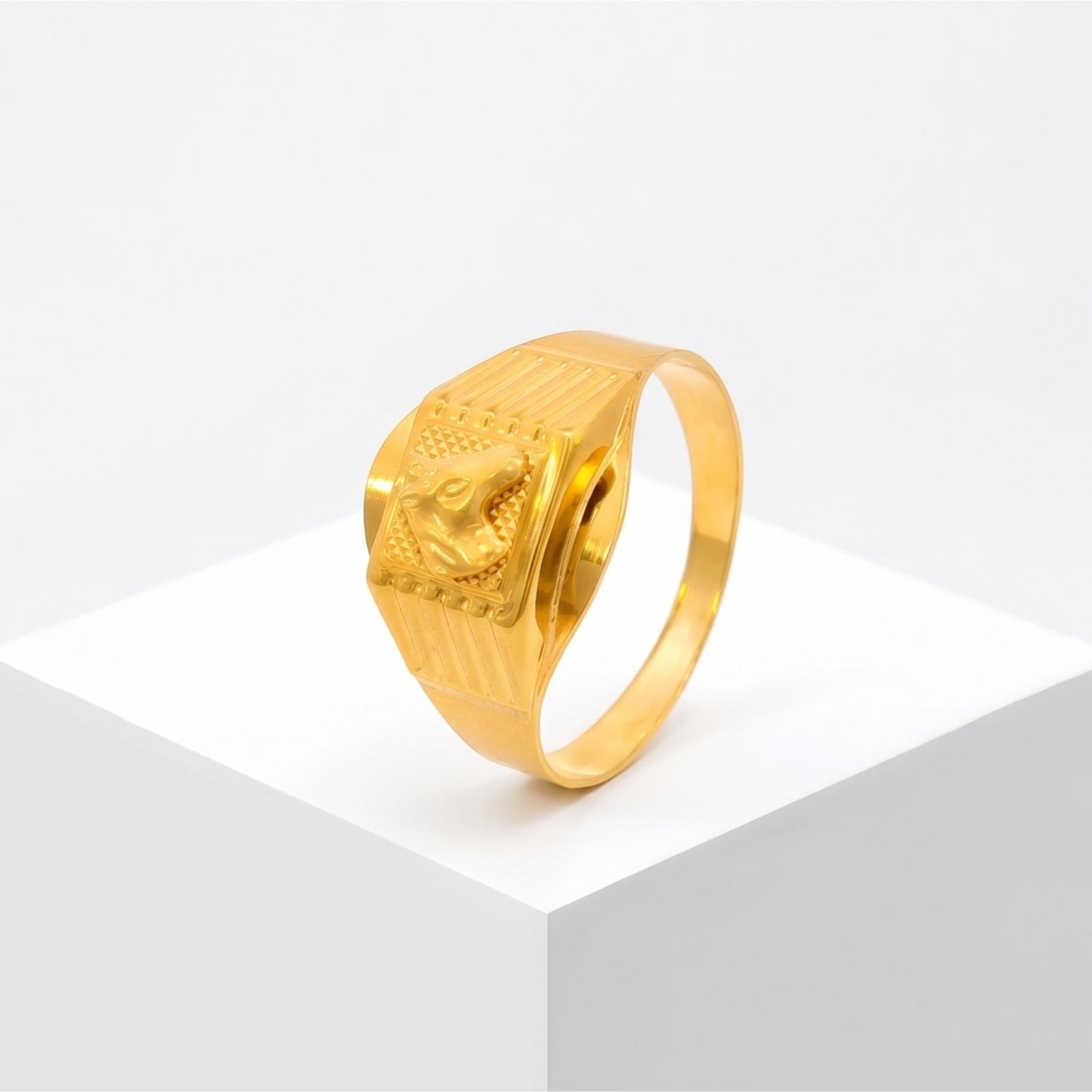 Bafleh Jewellery Exclusive 21K Gold Men Ring A Symbol of Style & Prestige - Image 4