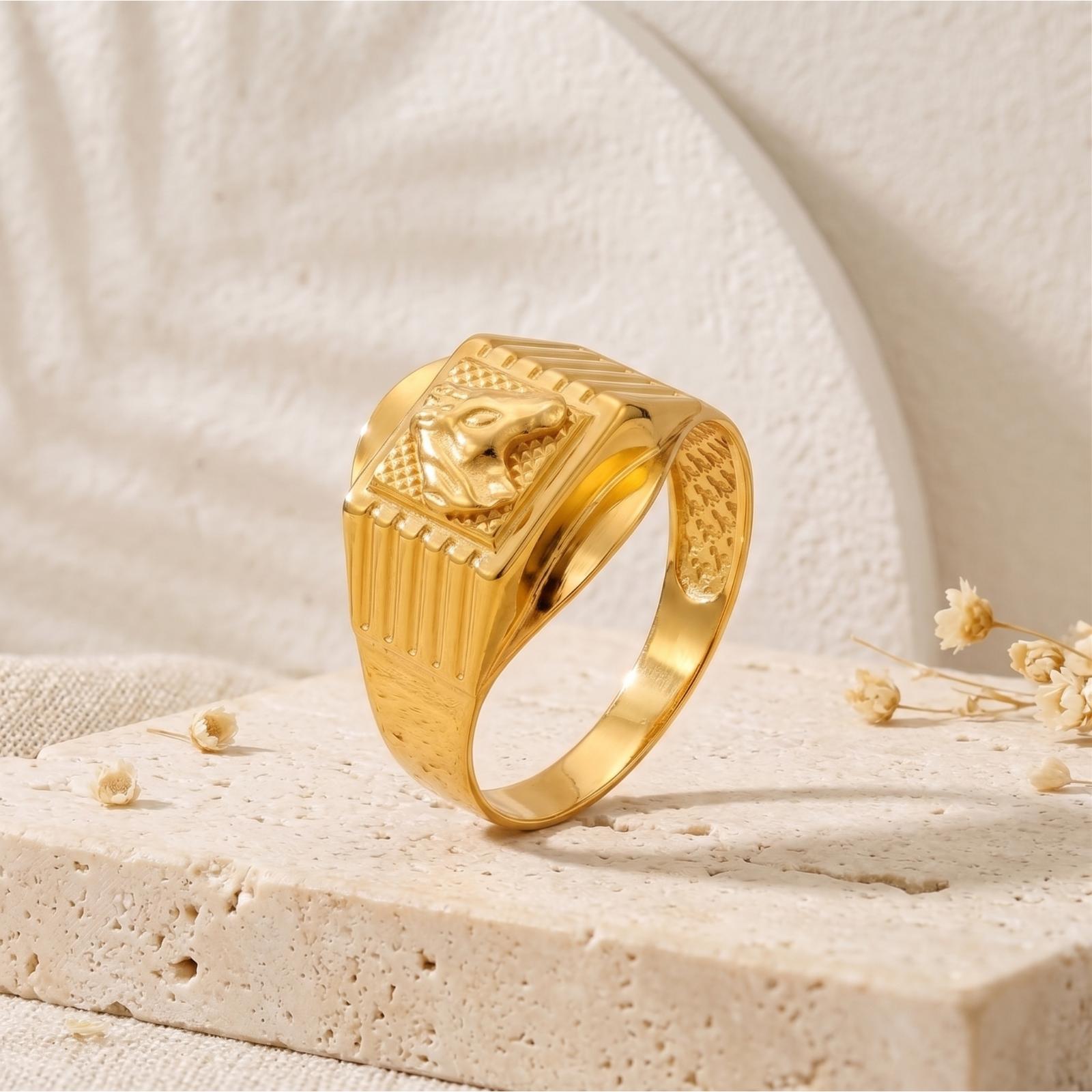 Bafleh Jewellery Exclusive 21K Gold Men Ring A Symbol of Style & Prestige