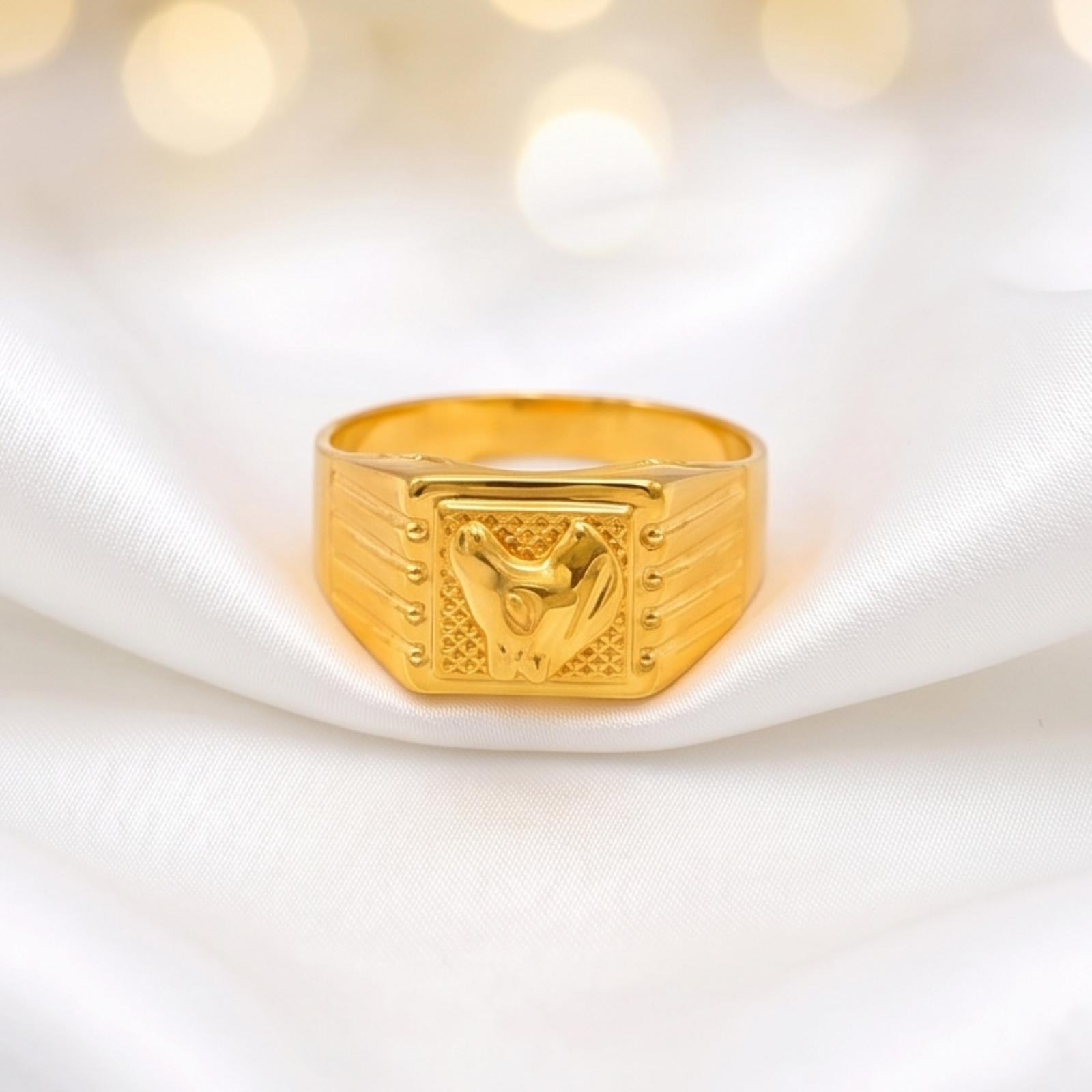 Bafleh Jewellery Exclusive 21K Gold Men Ring A Symbol of Style & Prestige - Image 5