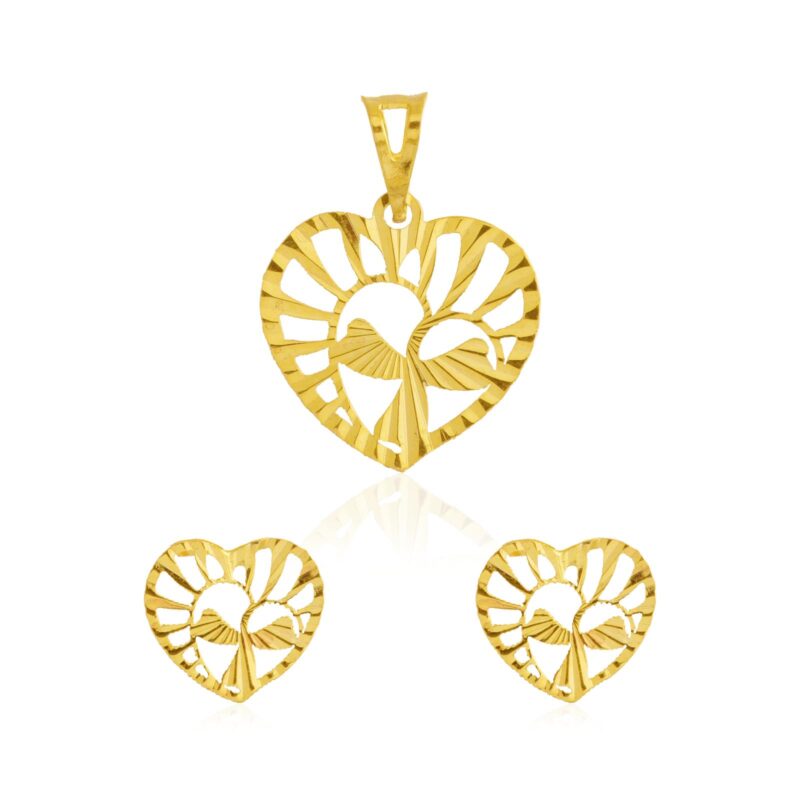 High-Quality 18K Gold Pendant Set from Bafleh Jewellery with a Polished and Brilliant Finish