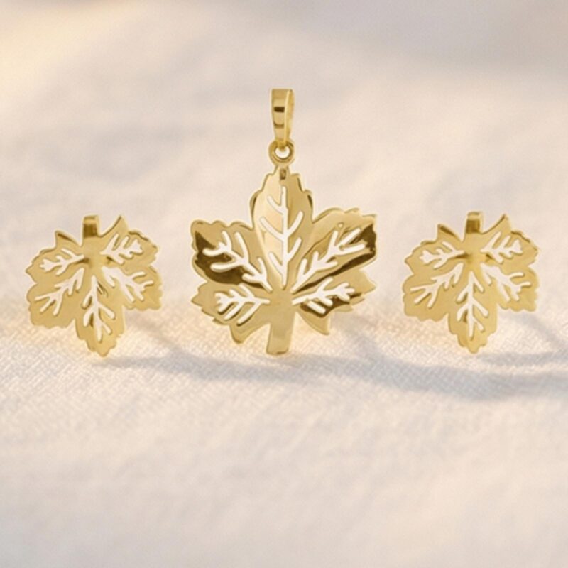 Sleek and Stylish 18K Gold Pendant Set Designed for a Graceful and Confident Look