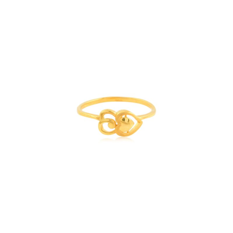 Alternative view of Make Every Day Special Heart Shaped Lightweight 22KT Gold Rings Exclusively at Bafleh Jewellery