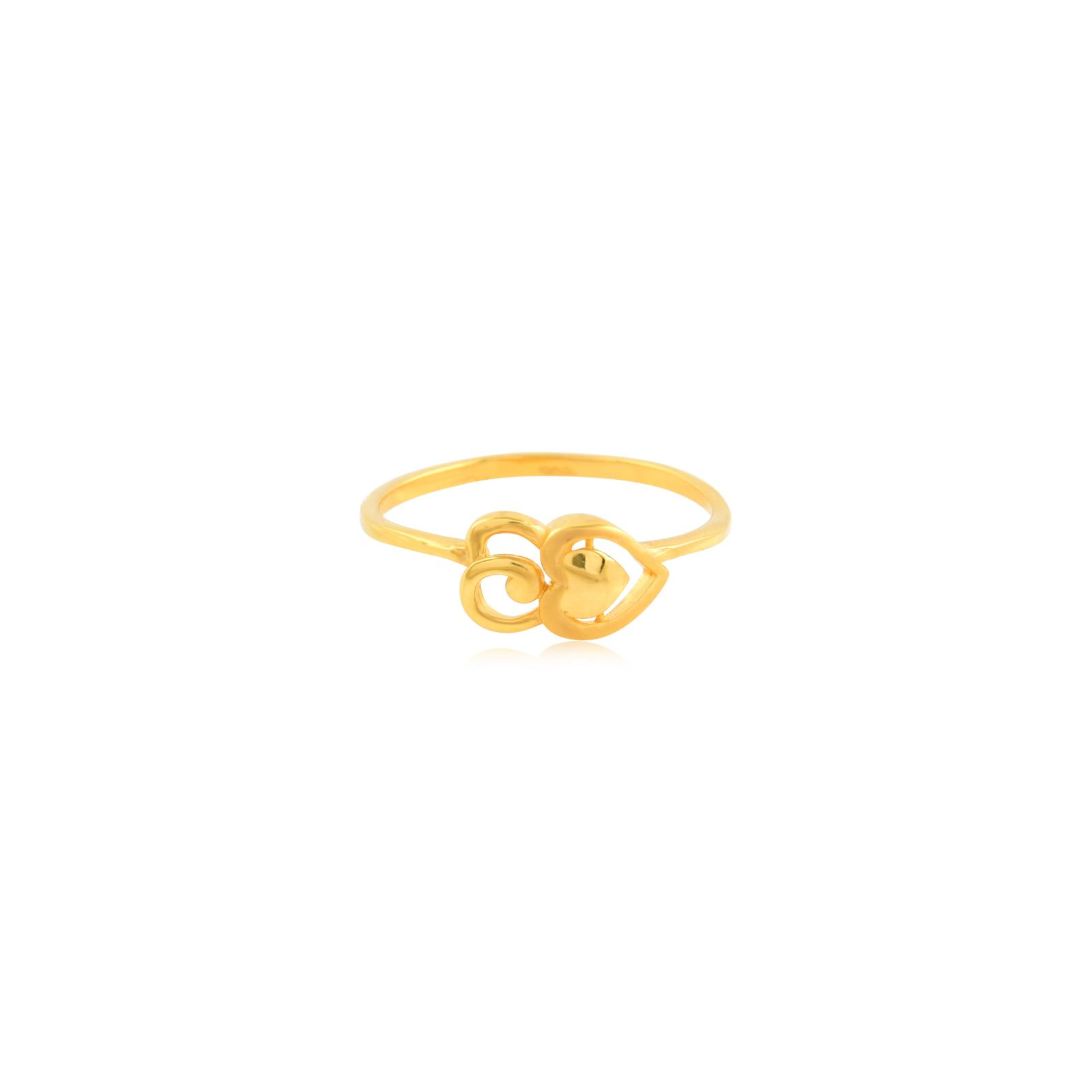 Make Every Day Special Heart Shaped Lightweight 22KT Gold Rings Exclusively at Bafleh Jewellery - Image 2