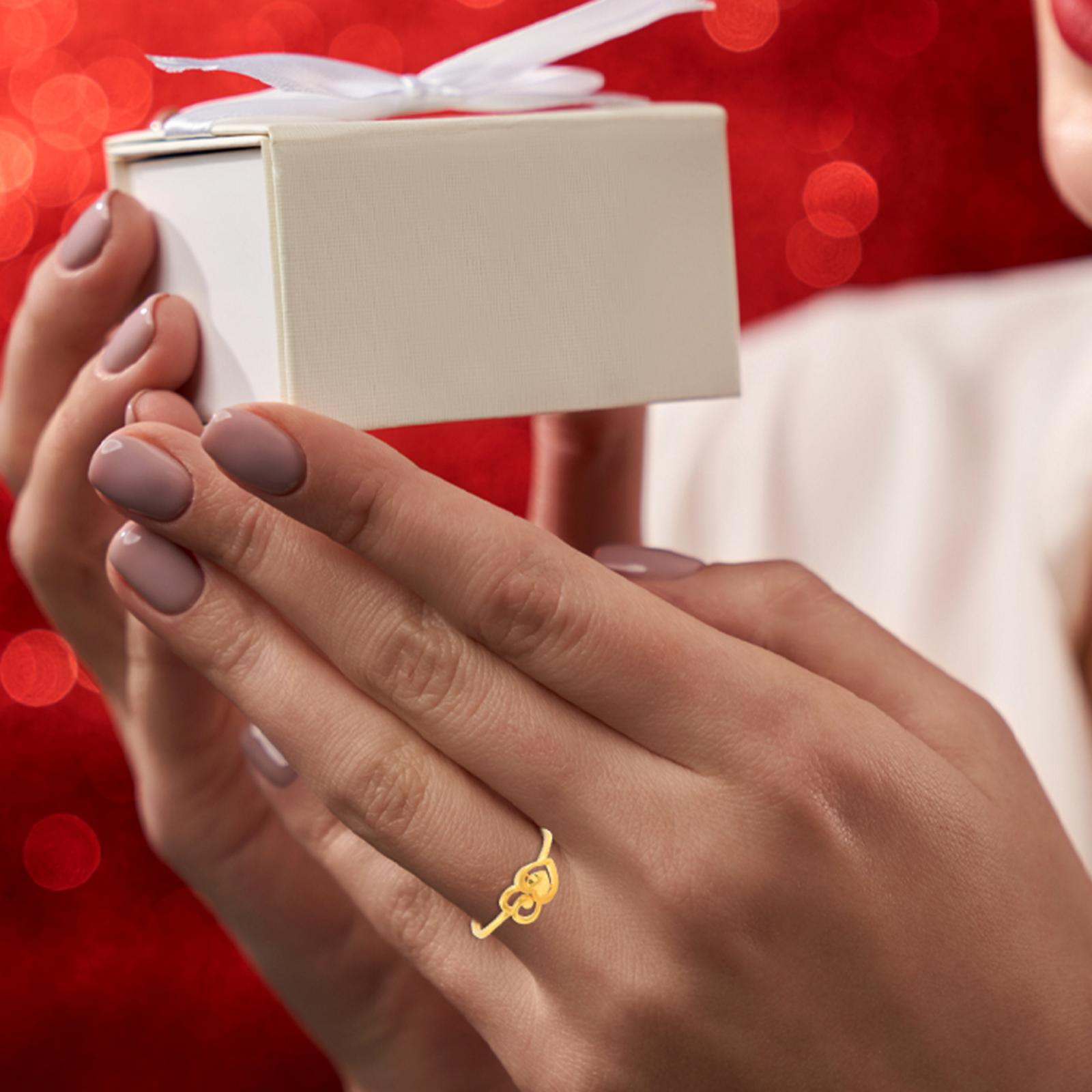 Make Every Day Special Heart Shaped Lightweight 22KT Gold Rings Exclusively at Bafleh Jewellery - Image 4