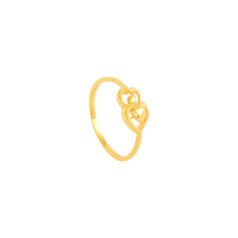 Make Every Day Special Heart Shaped Lightweight 22KT Gold Rings Exclusively at Bafleh Jewellery