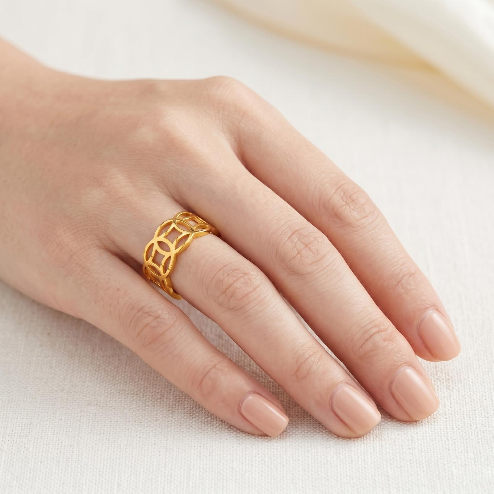 Luxury Redefined Pure Brilliance in 21K Gold Ring Craftsmanship - Image 4