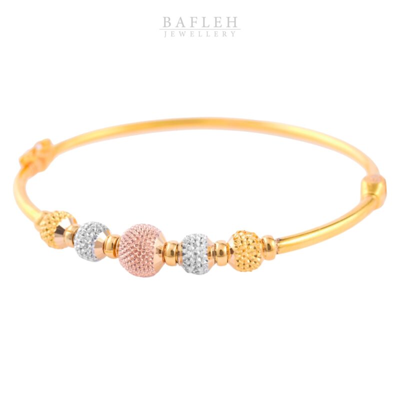 Alternative view of Captivate Hearts with our Enchanting 22kt Gold Bangle!