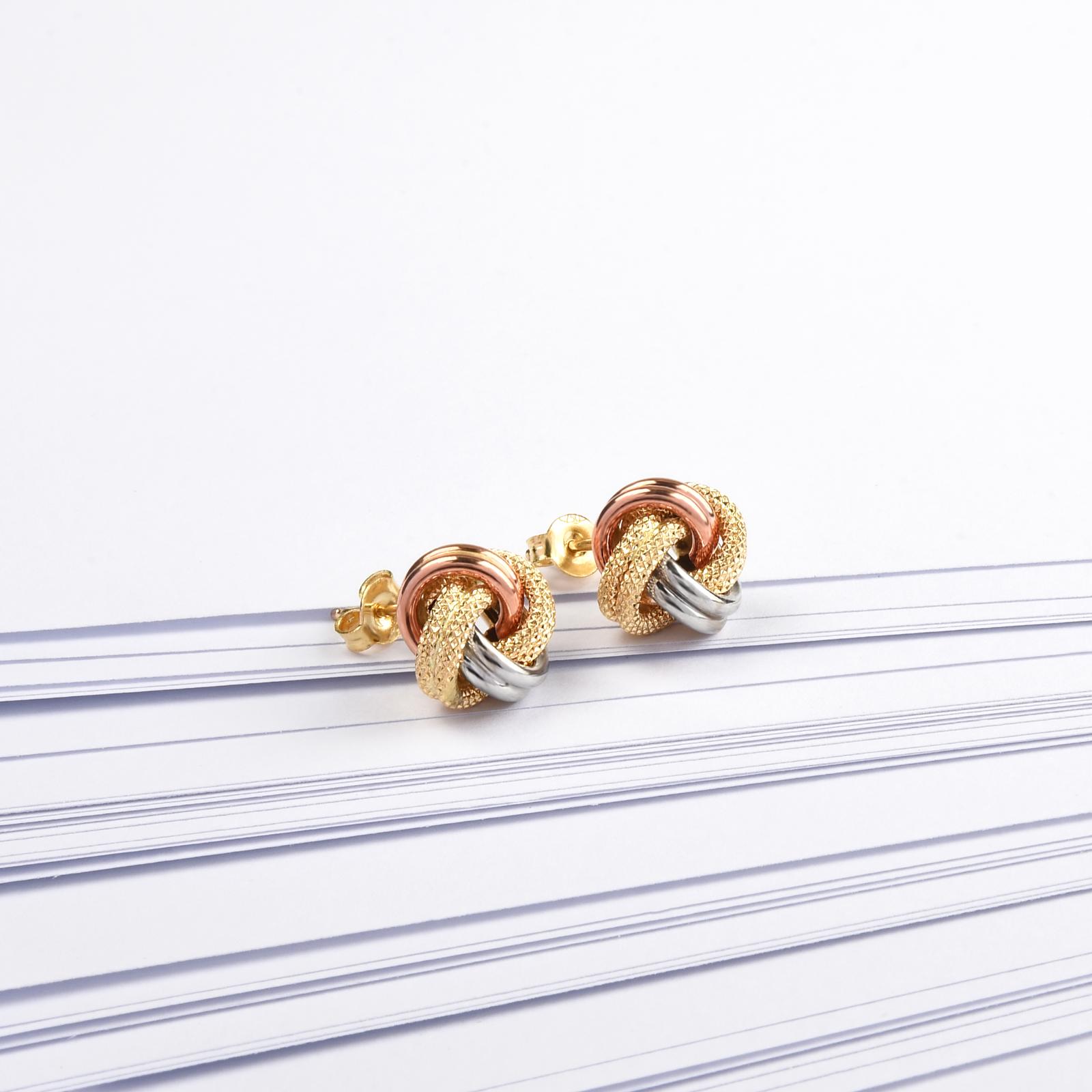 18k Tri-Color Gold Earrings for the Modern Woman - Image 5