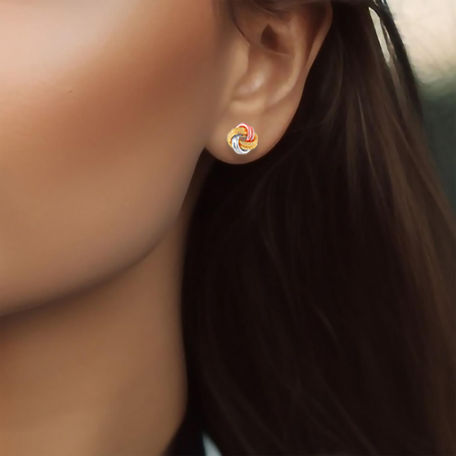 18k Tri-Color Gold Earrings for the Modern Woman - Image 4