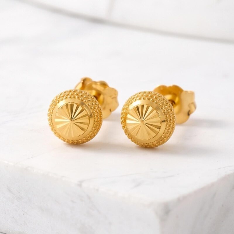 22kt Gold Stud Earrings for Modern Grace