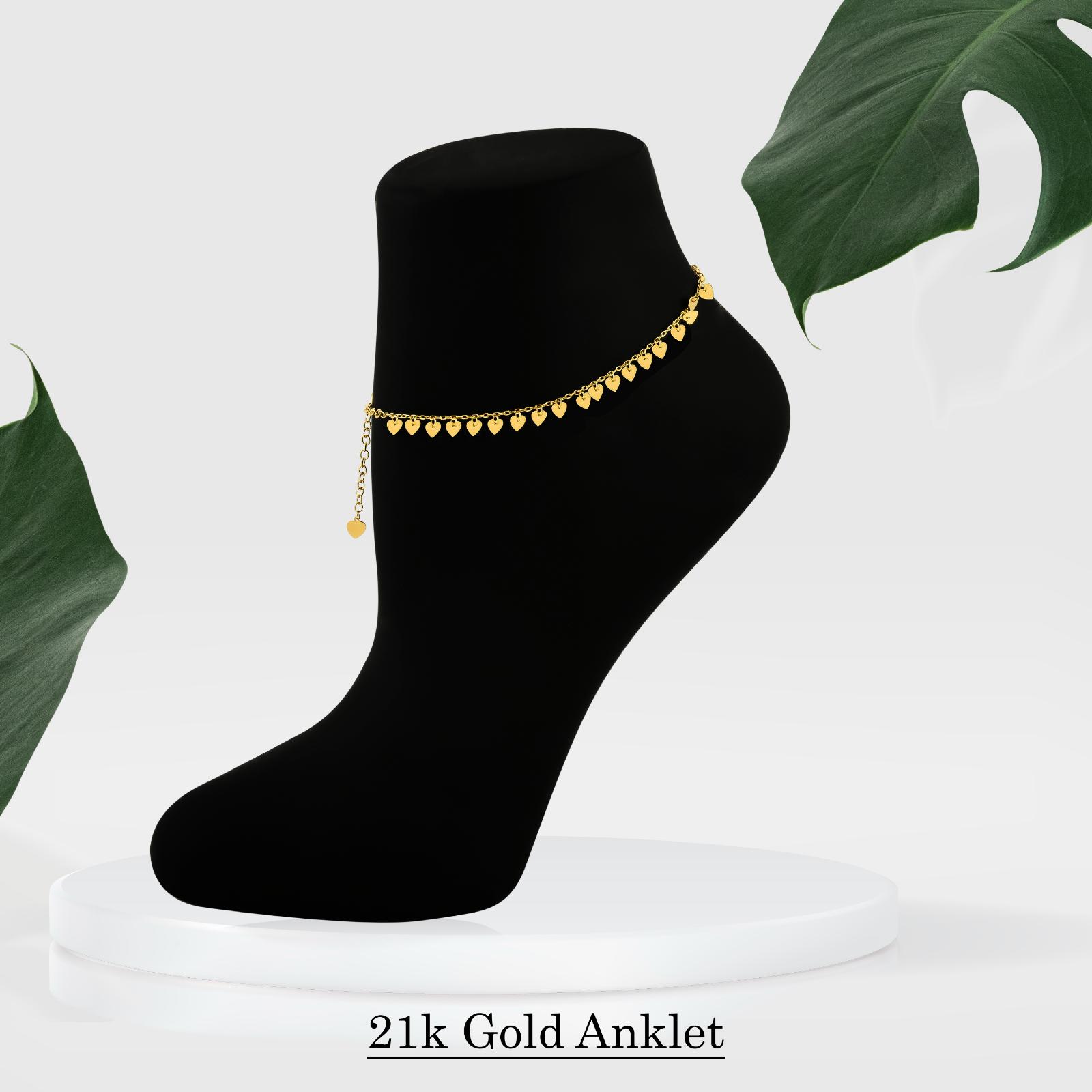 Sparkle in Style with Exquisite 21K Gold Anklet - Image 3
