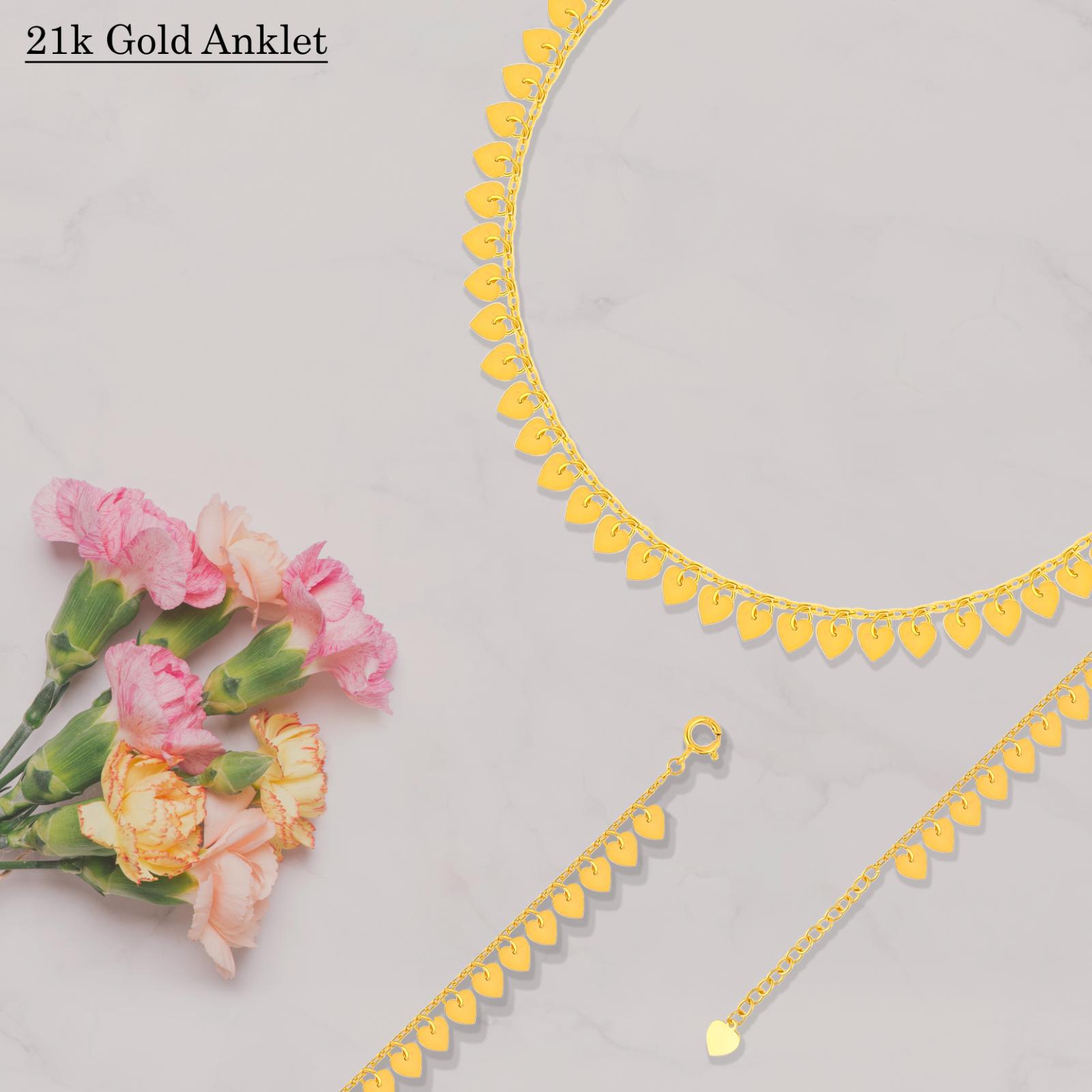 Sparkle in Style with Exquisite 21K Gold Anklet - Image 4