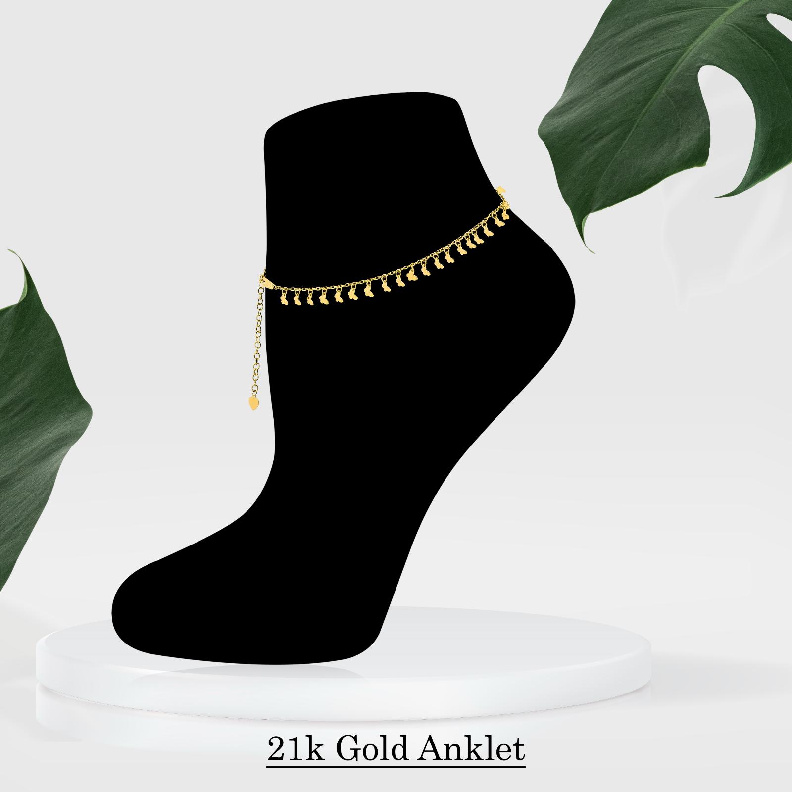 Exquisite 21K Gold Anklets: Perfect for Gifting or Personal Style - Image 3