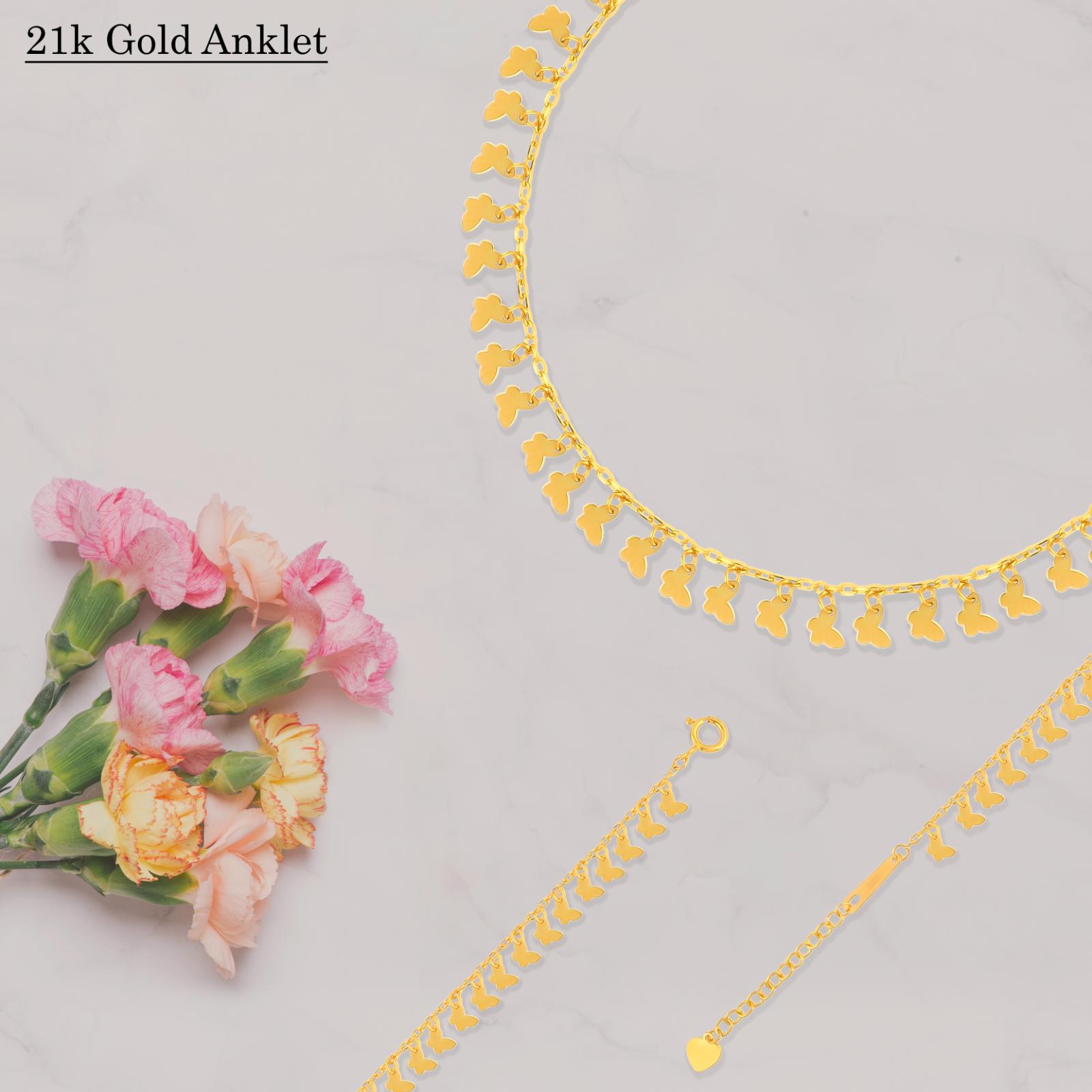 Exquisite 21K Gold Anklets: Perfect for Gifting or Personal Style - Image 4