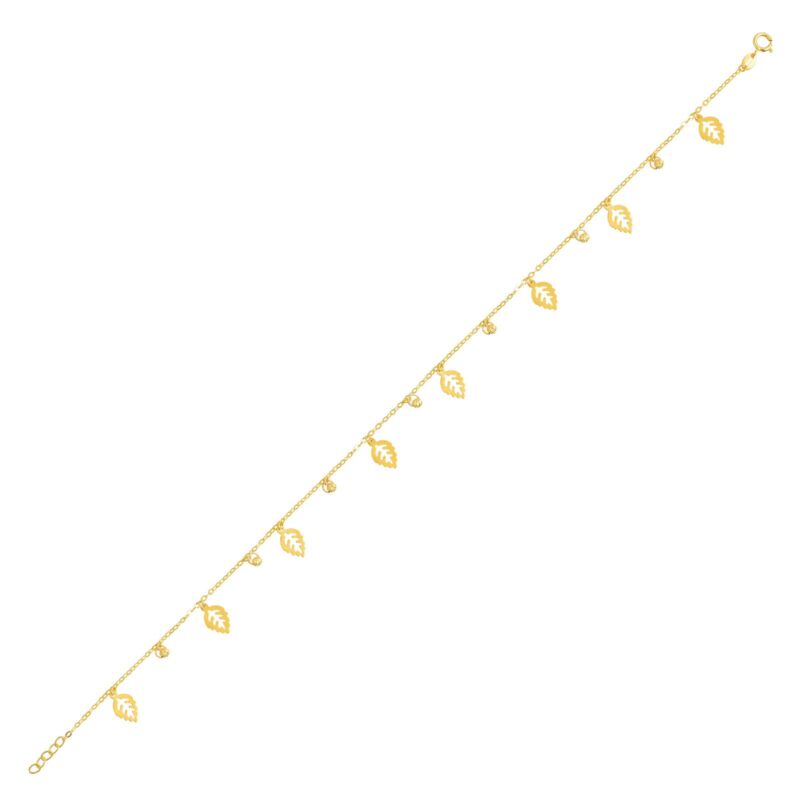 Alternative view of Step into Elegance with 21K Gold Leaf Anklets Only at Bafleh Jewellery
