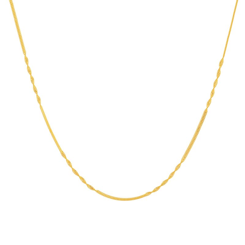 Classic 21K Yellow Gold Twisted Wave Chain ? Bafleh Jewellery