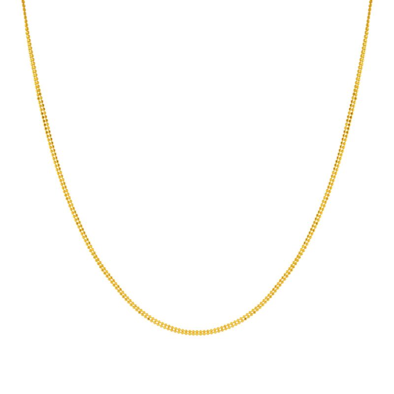 21K Yellow Gold Delicate Ball Bead Chain by Bafleh Jewellery