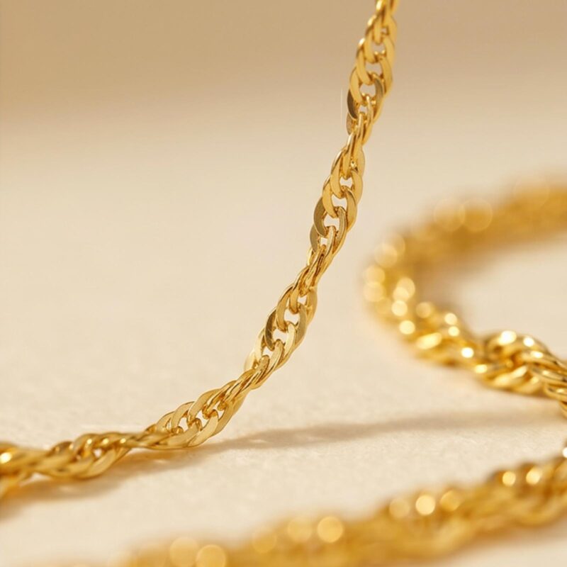 Alternative view of Experience the Perfect Blend of Comfort and Luxury with 21K Lightweight Gold Chains by Bafleh Jewellery