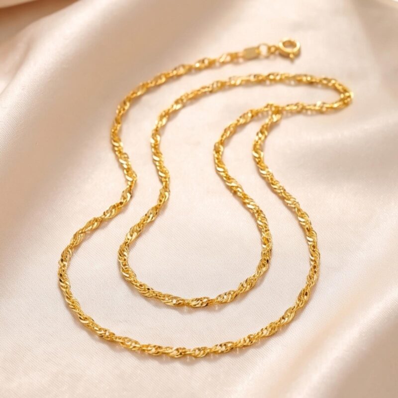 Redefine Modern Elegance with 21K Lightweight Gold Chains from Bafleh Jewellery