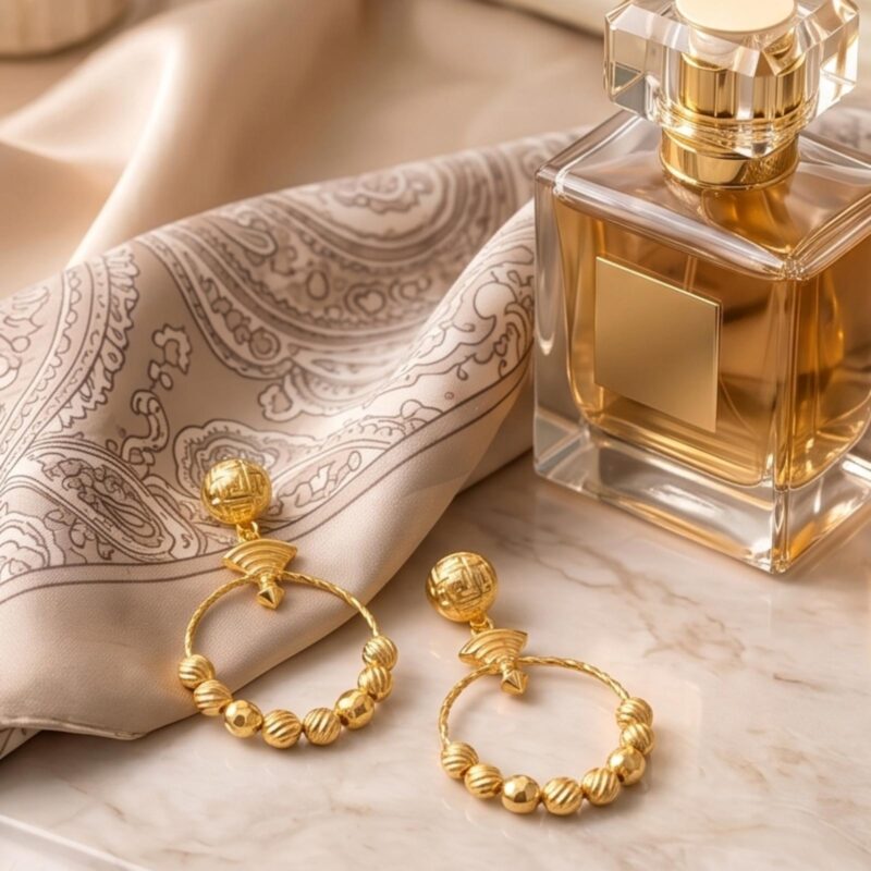Effortless Style with 22kt Gold Hoop Earrings