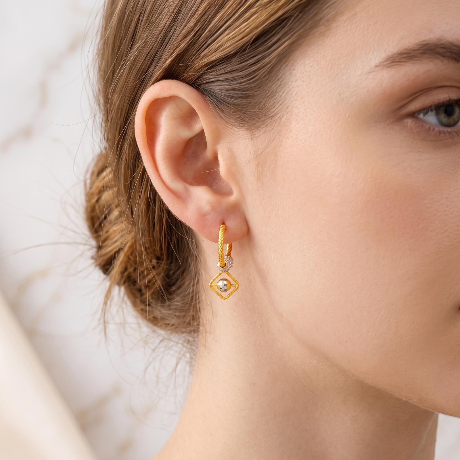 Make a Statement with 22kt Gold Hanging Earrings - Image 3