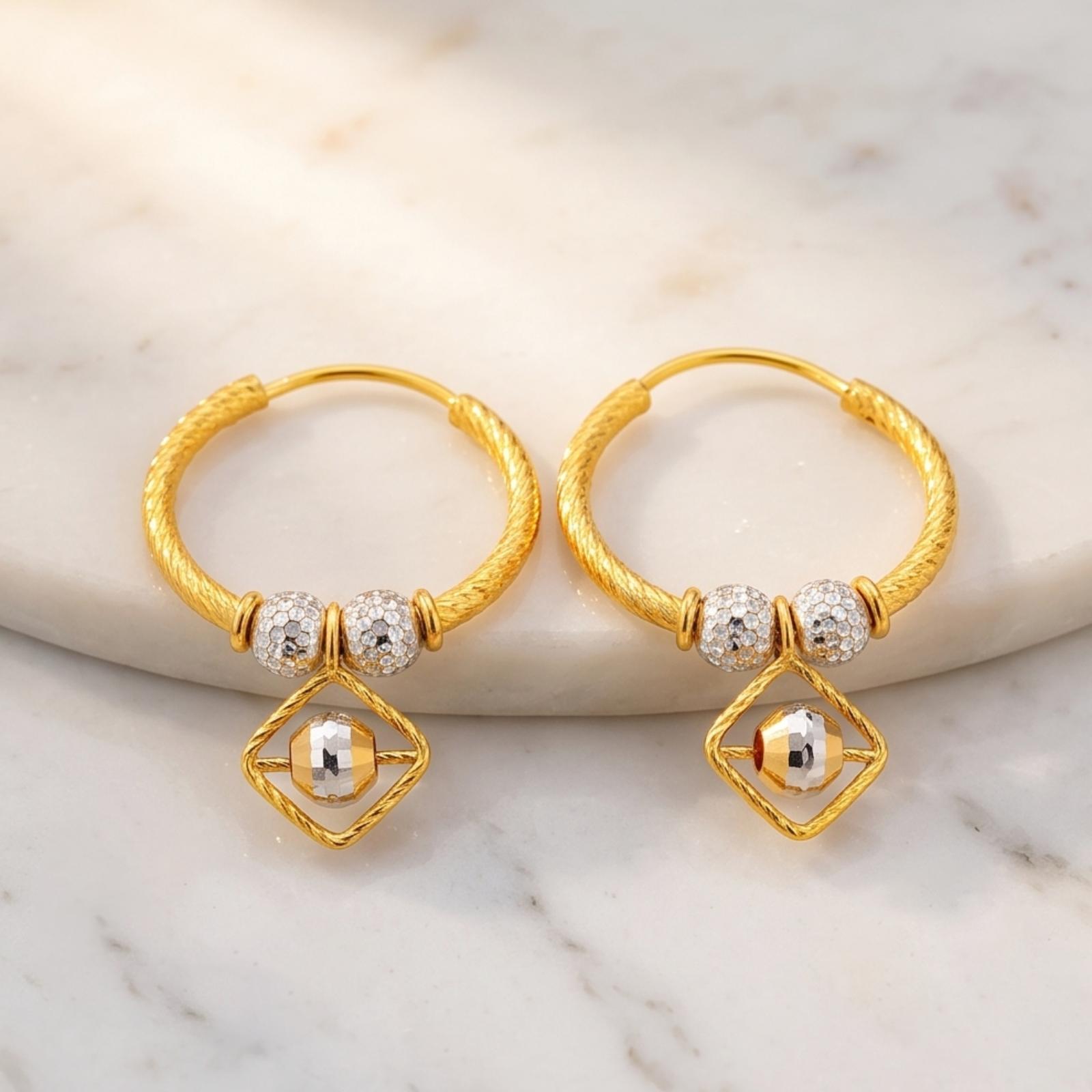 Make a Statement with 22kt Gold Hanging Earrings - Image 4