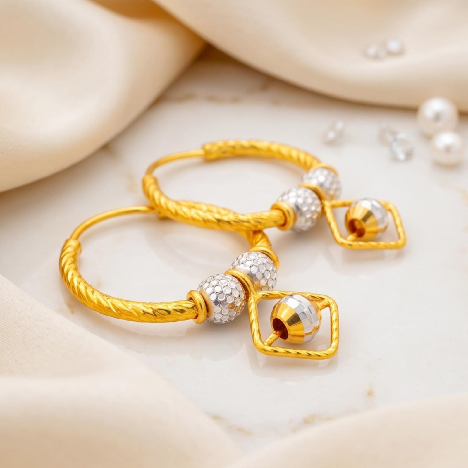 Make a Statement with 22kt Gold Hanging Earrings - Image 5
