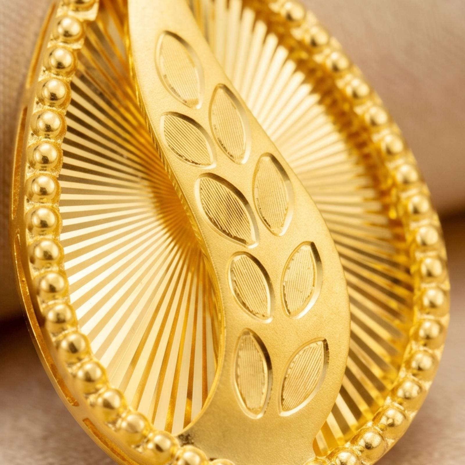Elegant 21K Gold Pendant with Chain Now Available at Bafleh Jewellery - Image 3
