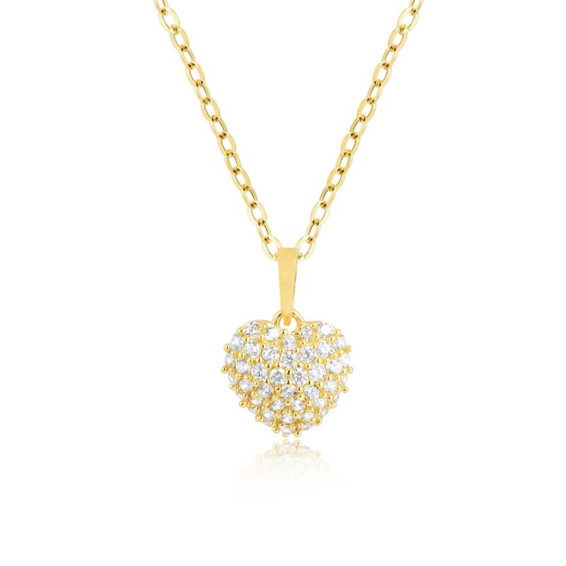 Unlock Elegance with 18kt Gold heart Pendant on a Stylish Chain